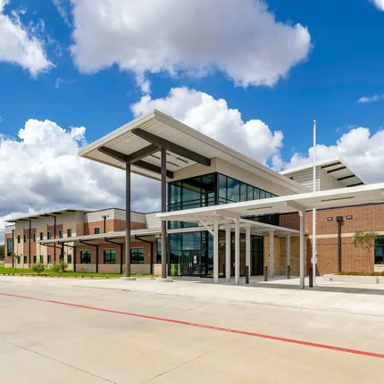 Aerial view of Salado Middle School's low-slope roof